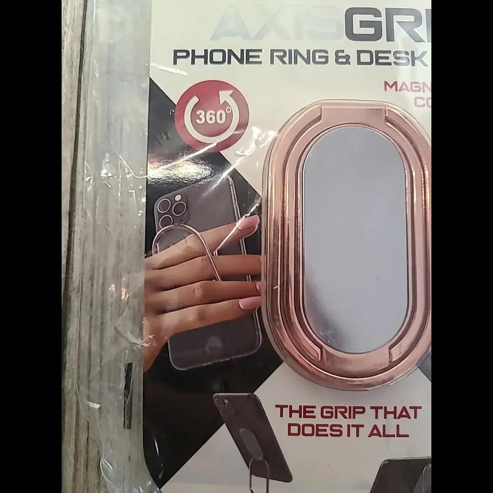 2 Pk AXISGRIP Phone Ring & Desk Stand 360° Cell Phone Mount Magnet Compatible